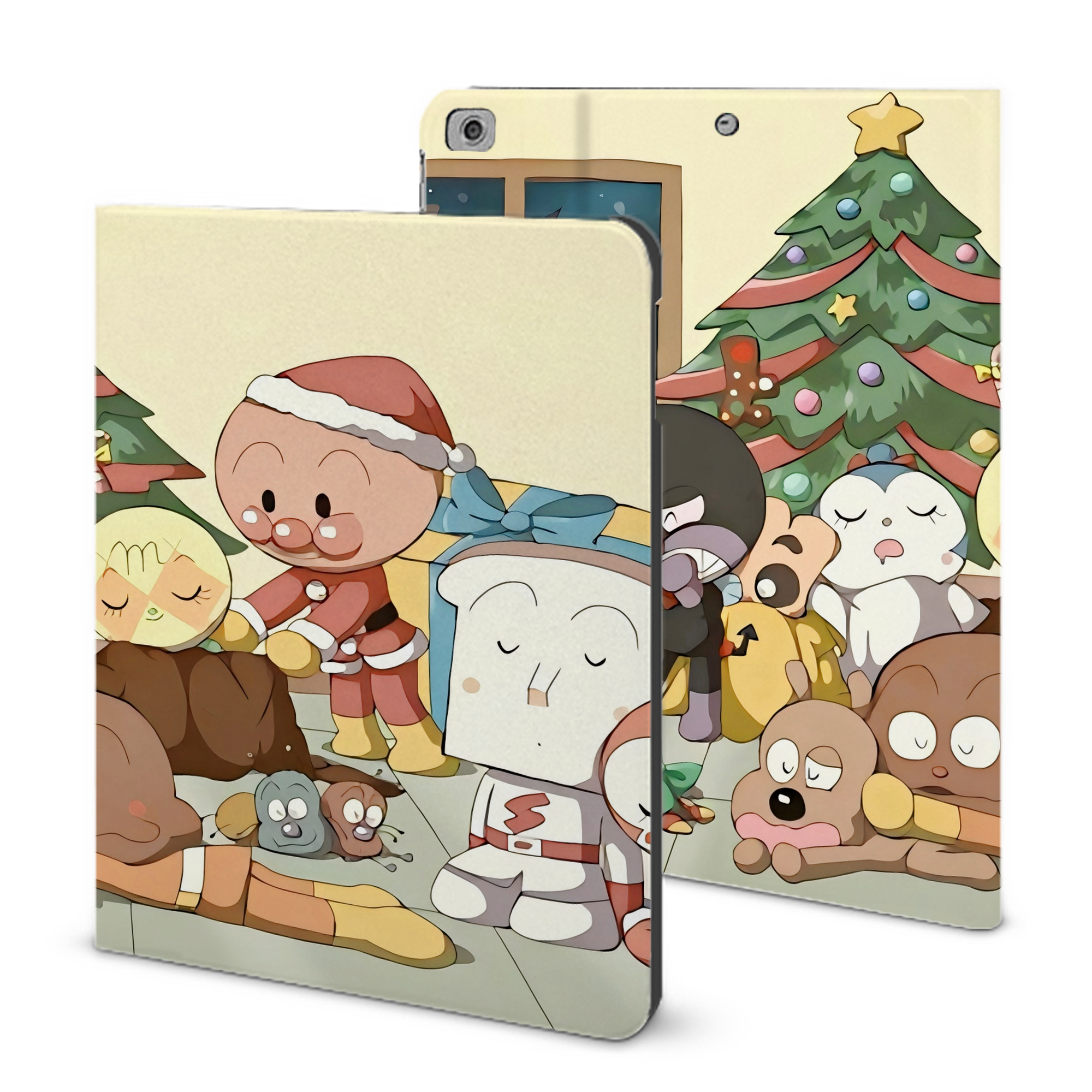 （画像用） アンパンマン Anpanman IPad ケース ブック型 PUレザー TPU 耐衝撃 軽量 薄型 ペン収納なし 全面保護 IPad 各モデル対応